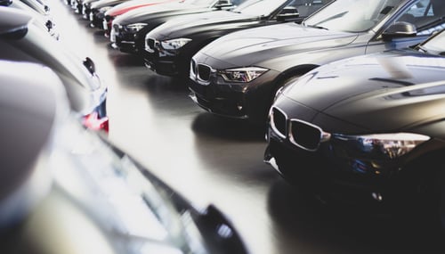 news cars in a row at dealer