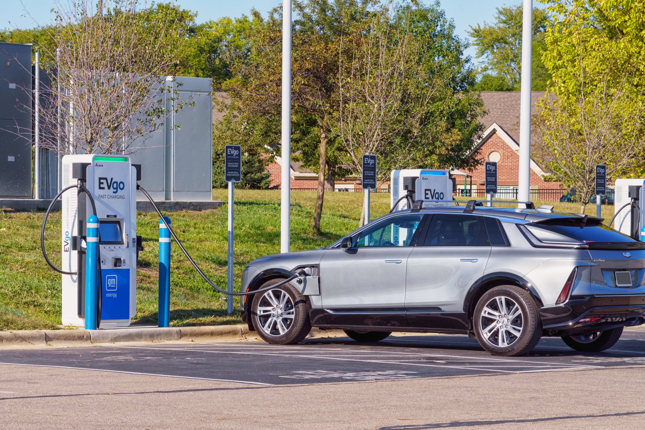Cadillac LYRIQ at EVgo fast charging station