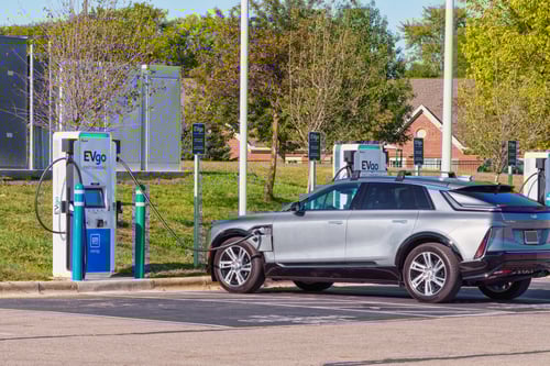Cadillac LYRIQ at EVgo fast charging station