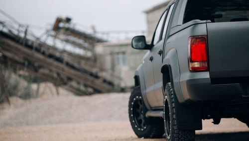 rear view of full-size pickup truck