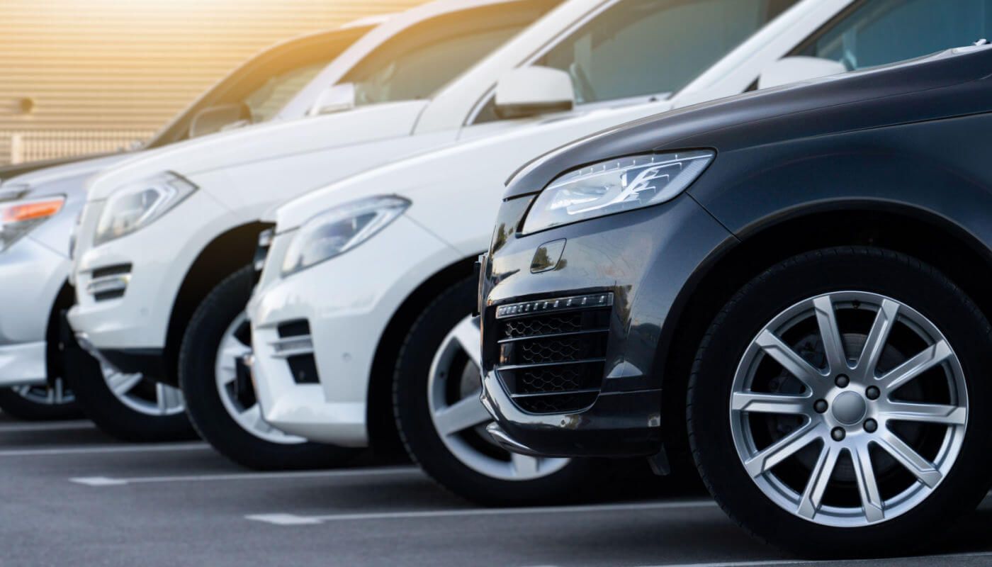SUVs in a row