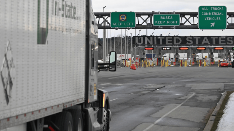 Truck at border crossing