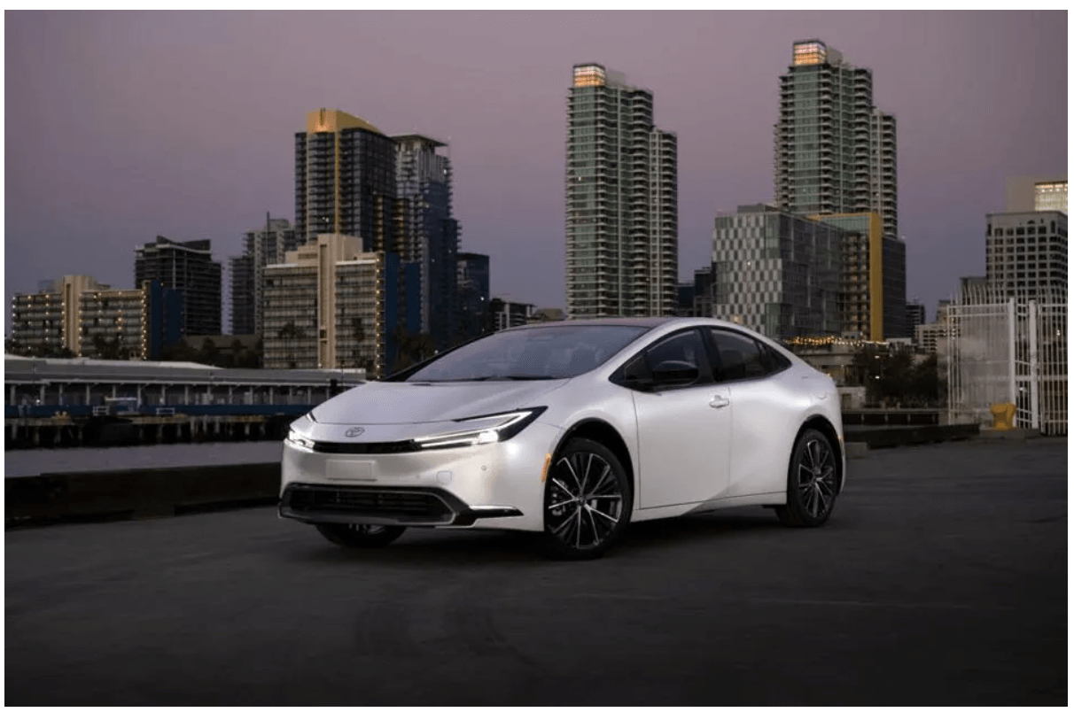 Hybrids, such as this 2024 Toyota Prius Limited offer automakers an alternative to electric vehicles to meet reduced federal emissions standards a report from Cloud Theory asserts.